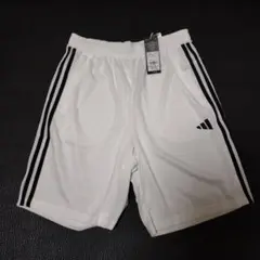 adidas 3本ライン ホワイト ハーフパンツ XL