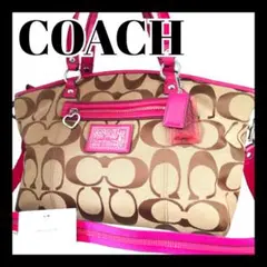 COACH Poppy Signature 2way Tote Y2K Pink