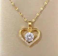 サージカルステンレス czダイヤ✨ネックレス 【新作】ハート✨大きい