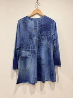 s*a様 ワコール　デニムパッチワーク長袖Tシャツ Mサイズのサムネイル