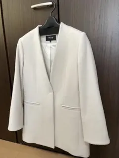 COMME CA ISM ノーカラージャケット サイズ7 ホワイト