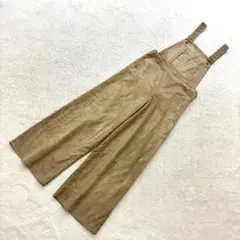 ✨ケービーエフプラス【one】茶系 スエード調 ワイドサロペット ストレッチのサムネイル