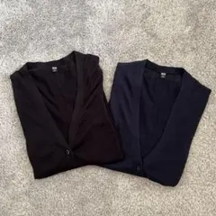 ユニクロ ライトVネックカーディガン XL 黒 紺 2枚