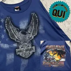 レアUSA製00s古着○両面プリントTシャツ ハーレーダビッドソン メンズ3XL
