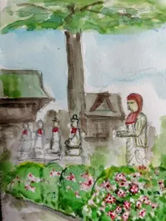 タイ チェンマイ お寺 水彩画 SHO - メルカリ