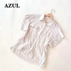 アズールバイマウジー 半袖シャツ F ポケット付 ベージュ カジュアル