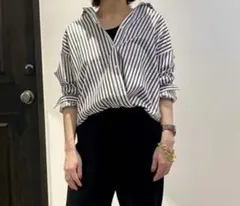 OUVRAGE CLASSE ストライプオーバーシャツ