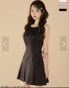 ROBE de FLEURS ブラックミニドレス
