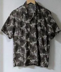 Golden Bear アロハシャツ 花柄 ボタニカル M 半袖 ブラウン系のサムネイル