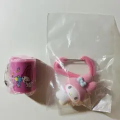 マイメロディ　コインシリンダー、カラフルカラビナマスコットチャーム