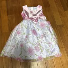 キッズ ドレス 130 ピンク 花柄 リボン