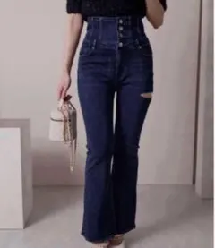 LIP SERVICE HWスリットフレアdenim パンツ