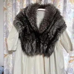 SAGA FOX ROYALショール　大判ストール　ゴールドラベル　リアルファー