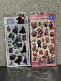 アナと雪の女王&ズートピア シール2枚