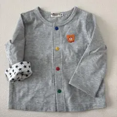 グレー カーディガン クマ刺繍　ミキハウス