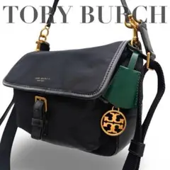 トリーバーチ 2way ショルダーバッグ ハンドナイロン ロゴチャーム　黒y2kのサムネイル