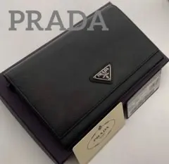 【美品】PRADA プラダ Ｗホック 長財布 ブラック 二つ折り財布 PRADA プラダ 二つ折り財布 レディース 1ML018 QWA F0002