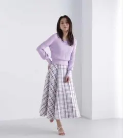 ナチュラルビューティーベーシック　チェック柄　スカート