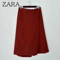 ZARA Trafaluc ワイドパンツ L レンガ テラコッタ ラップスカート
