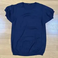 mizuiro-ind ネイビー 半袖ニット