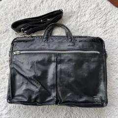 PORTER ポーター　吉田カバン　ブラック ビジネスバッグ　ダメージ