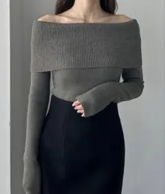 Loure オフショルダー グレー セーター Mサイズ