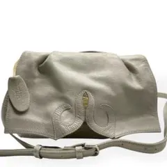 美品　IBIZA　イビサ　 2way ショルダーバッグ 本革 グレー　斜めがけ