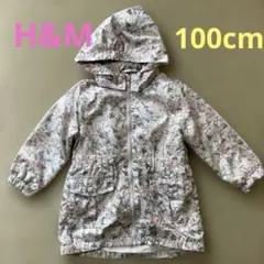 H&M 100cm 花柄フード付きウインドブレーカー