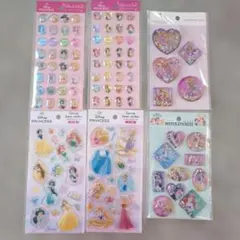 ディズニープリンセス シール6枚セット ウォーター、エポキシラメ、ストーン