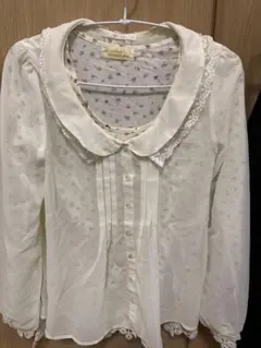 【2枚セット】wcloset、RETRO GIRL 花柄レースと長袖ブラウス