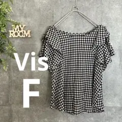 Visレディース ギンガム チェック 半袖 チュニック フリー Fのサムネイル