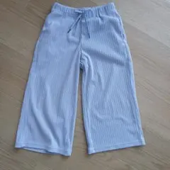 パープル　リブ ワイドパンツ