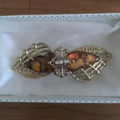 ゴールド 蝶形ヘアバレッタ 約10cm