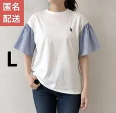 【タグ付】U.S. POLO ASSN. 五分袖カットソー L アイボリーのサムネイル