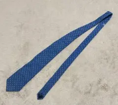 ✈ ブルックスブラザーズ 格子 刺繍 総柄 JGD ネクタイ ブルー USA製