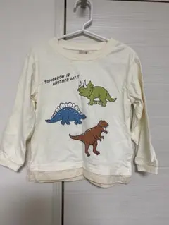petit main 恐竜プリント 長袖カットソー 110