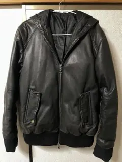 コムサデモード　フードダウン　本革