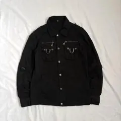 vintage ミリタリージャケット ブルゾン 短丈 ダブルジップ ギミック