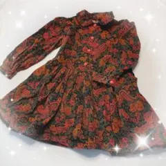キッズ服　ペイズリー　花柄　ワンピース