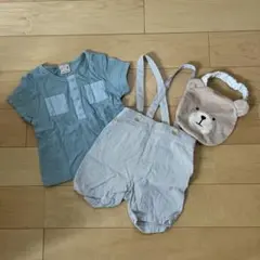 petit main 80cm トップス サロペット スタイ 3点セット