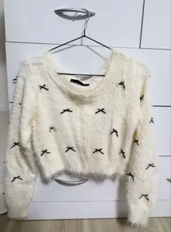 Heather シャギーリボンカーディガン