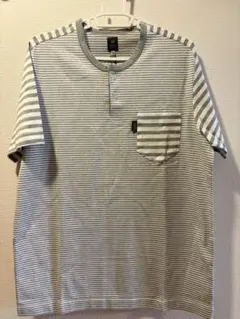 TAKEO KIKUCHI ボーダー ヘンリーネック Tシャツ Mのサムネイル
