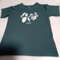 443）mont-bell 植物イラスト Tシャツ Mサイズ ダークグリーン
