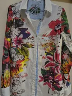 【古着】Desigual　花柄デザイン長袖シャツ　デシグアルのサムネイル