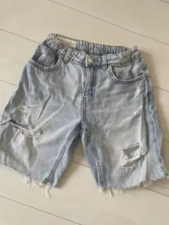 ZARAkids ザラ. ダメージデニムハーフパンツ.140.150サイズ