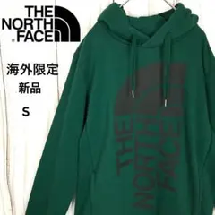 海外限定 新品 [ノースフェイス] ビッグロゴ パーカー グリーン S