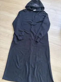 AZUL by moussy フード付きブラックロングワンピース F