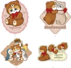 新品★mofusand展★トラベルステッカー４枚★テディベアにゃん★モフサンド