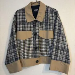 ZARA チェック柄カジュアルジャケット
