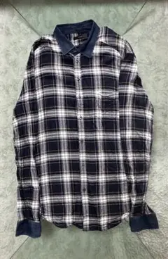 DIESEL ネルシャツ ネイビー系チェック 長袖シャツ